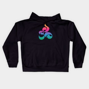 Colorful Kawaii OM, AUM, Zen, Yoga Meditation Sanskrit Symbol Kids Hoodie